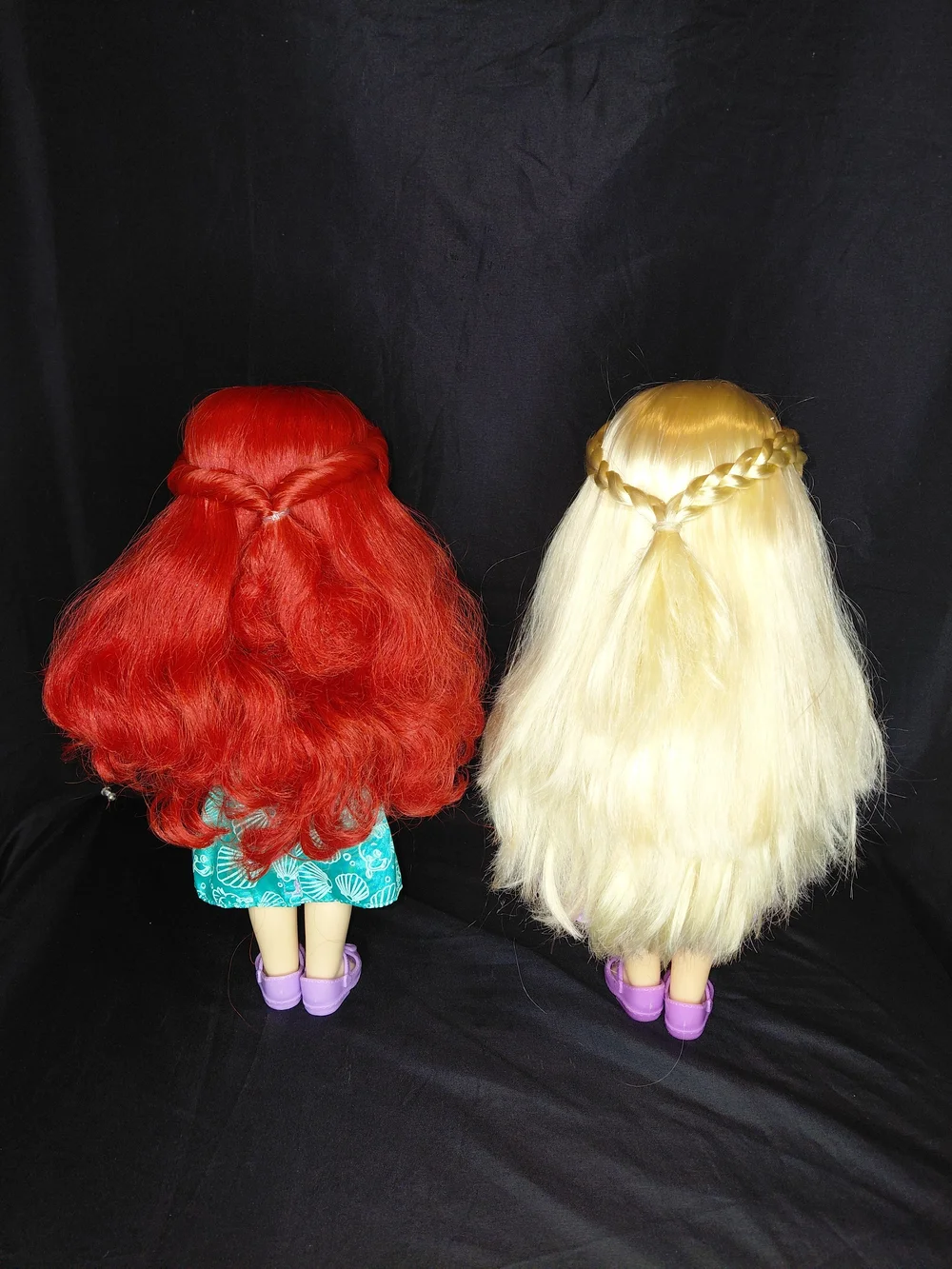 Disney Ariel Red & Rapunzel Blonde Purple Dress Dolls